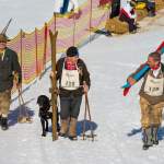 Aufstieg zum Start vom Nostalgie-Skirennen 2014 in Wagrain
